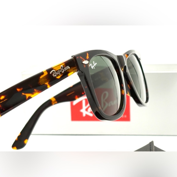 Ray-Ban Wayfarer RB 2140 902 50mm Green Classic G-15 Sunglasses Tortoise 501 - Picture 9 of 14
